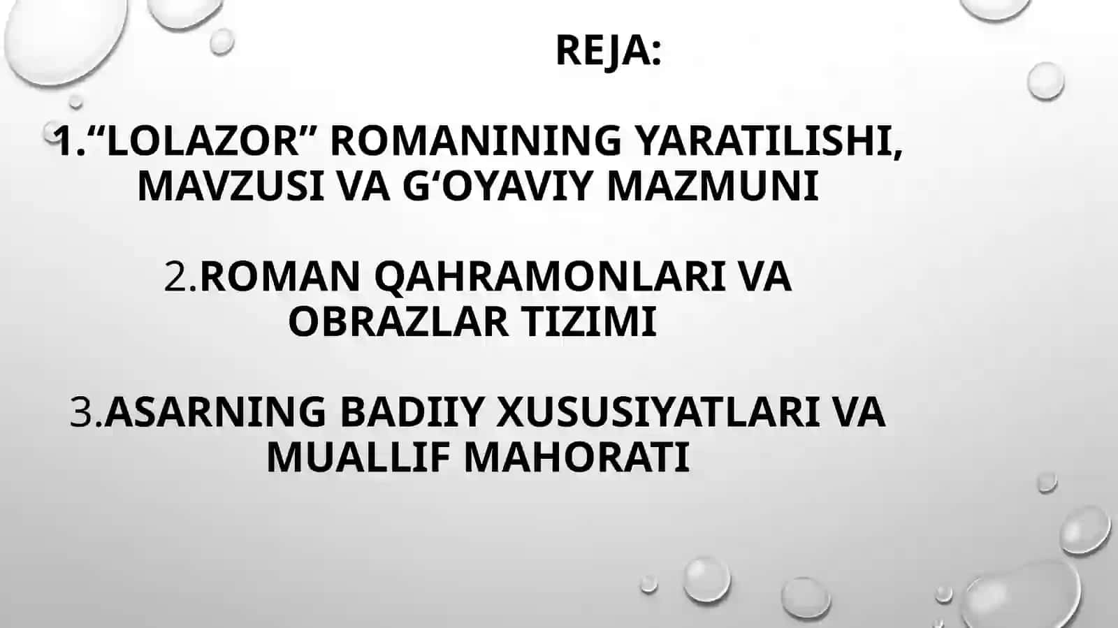 Murod Muhammad Do‘stning “Lolazor” romani tahlili 2