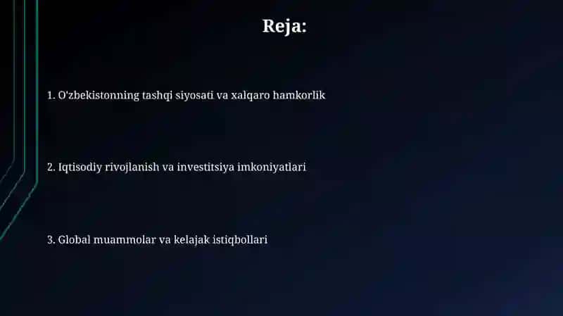 Oʻzbekiston va Jahon hamjamiyati 2