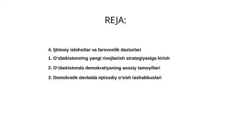 O‘zbekistonning yangi rivojlanish strategiyasi 2