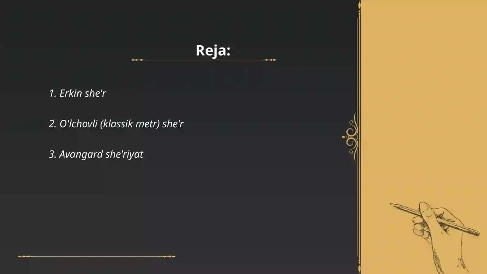 Hozirgi she'riyat janrlari 2