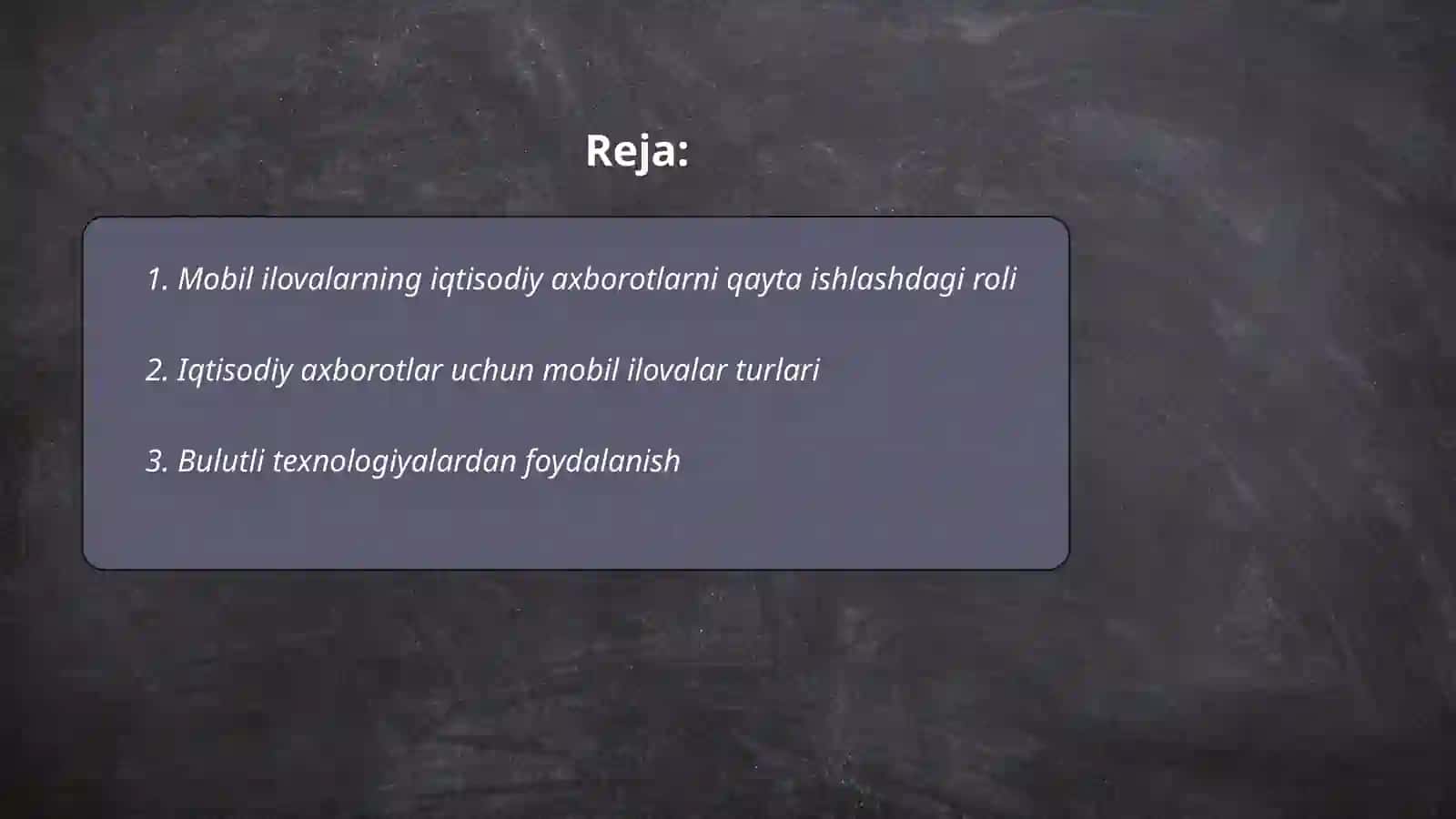 Iqtisodiy axborotlarni qayta ishlash jarayonida mobil ilovalardan foydalanish texnologiyalari 2