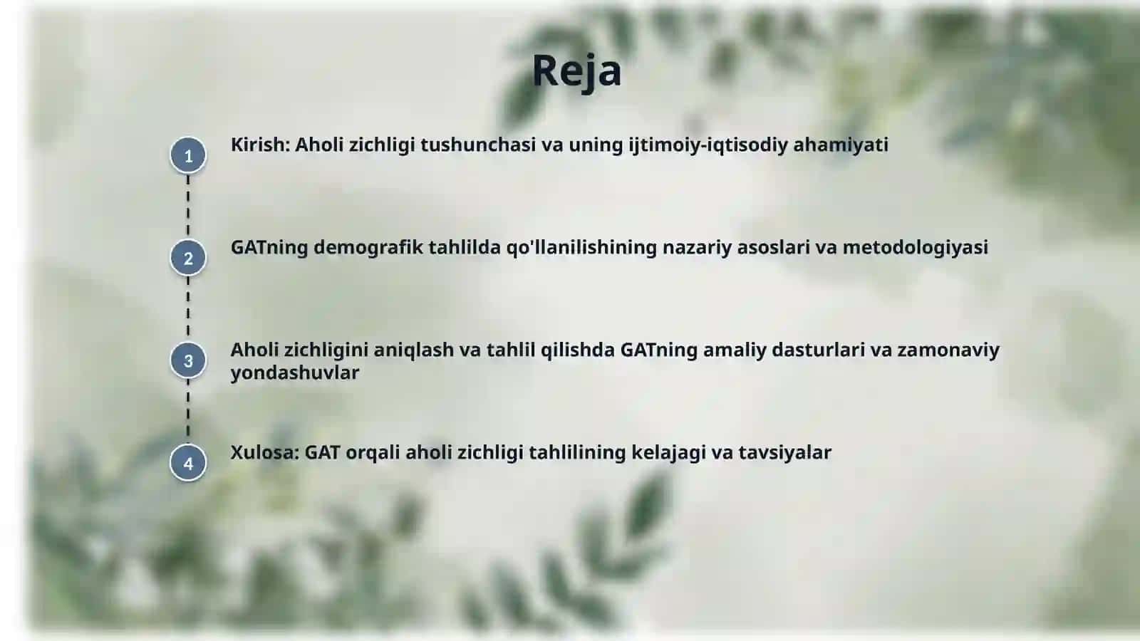 Aholi zichligini aniqlash va tahlil qilishda GAT 2