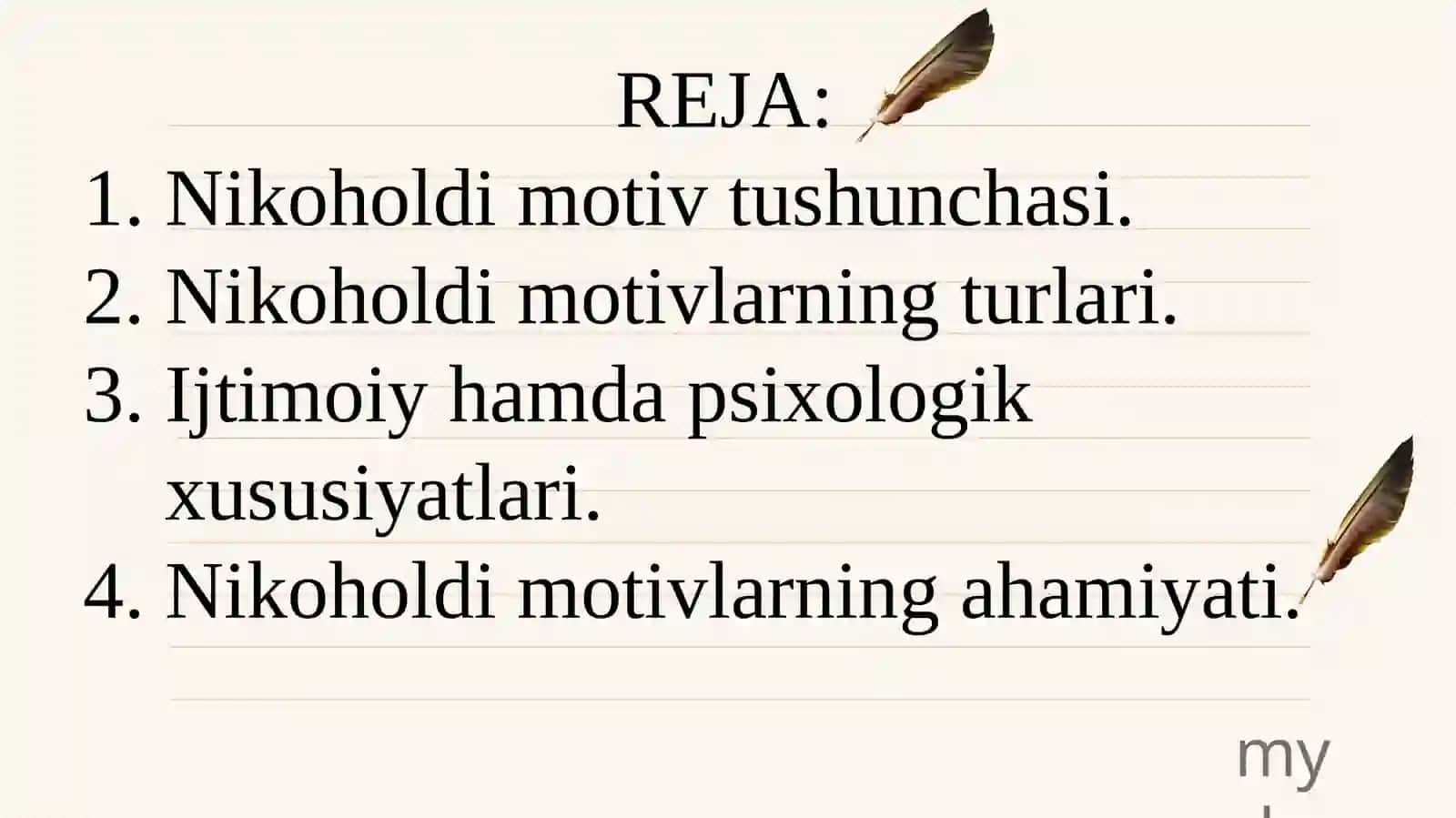 Nikoholdi motivlarining ijtimoiy-psixologik xususiyatlari 2