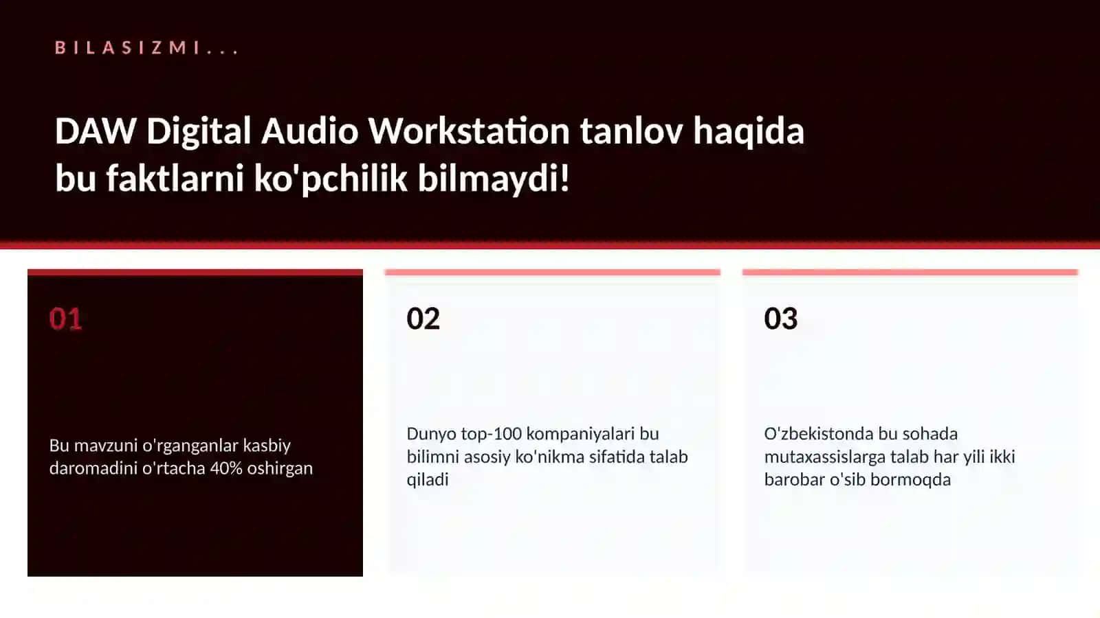 DAW Digital Audio Workstation tanlov 2