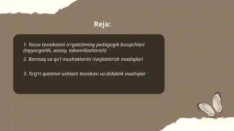 Yozuv texnikasini oʻrgatishning pedagogik bosqichlari 2
