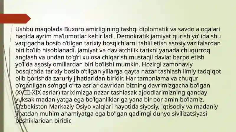 Buxoro xonligining diplomatik aloqalari 2