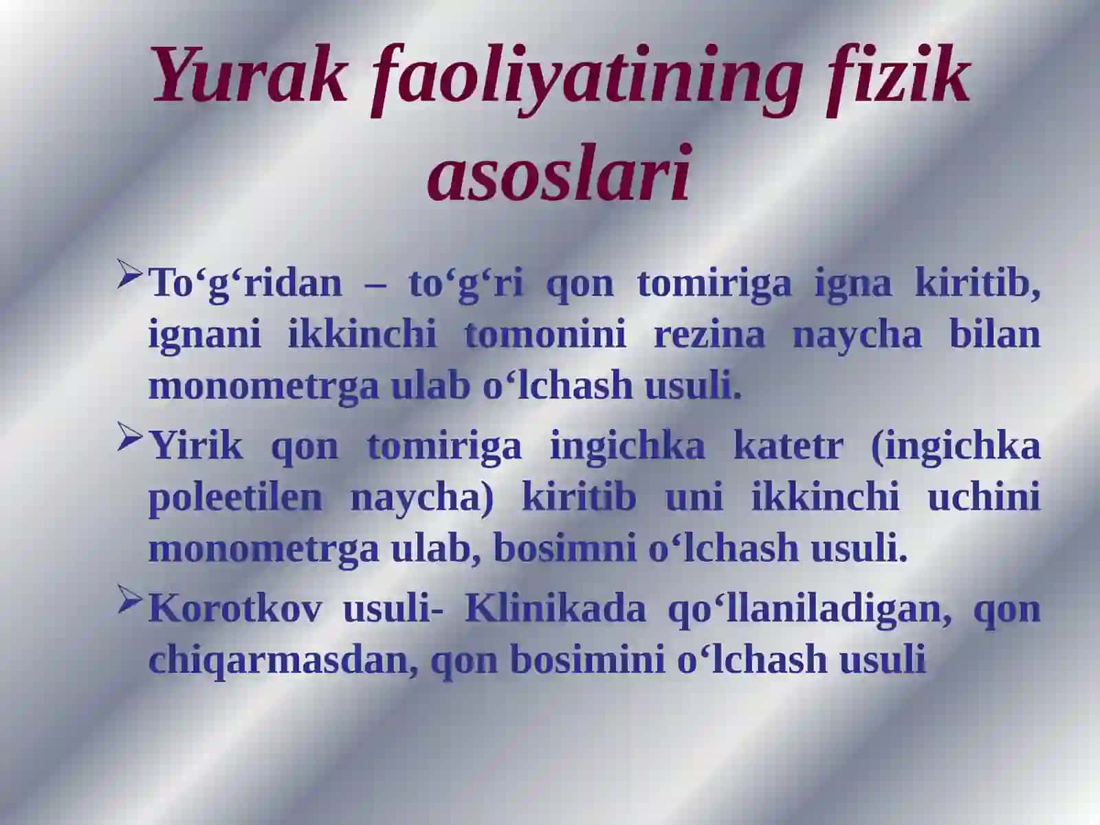 Yurak faoliyatining fizika asoslari 2