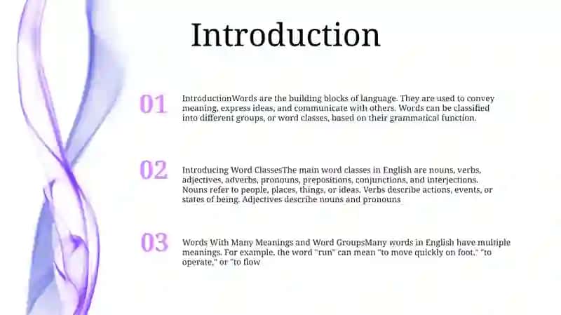 Introducing Word Classes, Words With Many Meanings And Word Groups 2