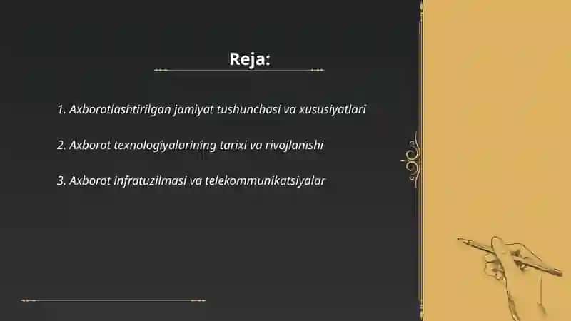 Axborotlashtirilgan jamiyat va axborot texnologiyalari haqida tushuncha 2