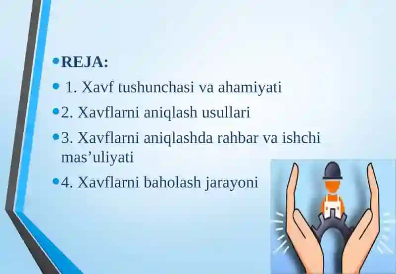 XAVFLARNI ANIQLASH VA BAHOLASH METODLARI 2