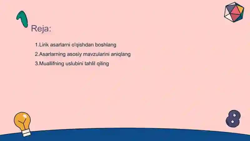 Lirik asarlarni tahlil qilish usullari 2