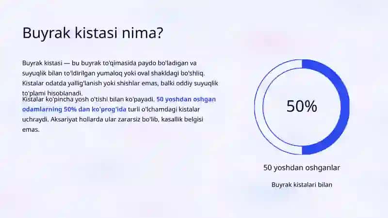 Buyrak kistasi va ularning turlari 2