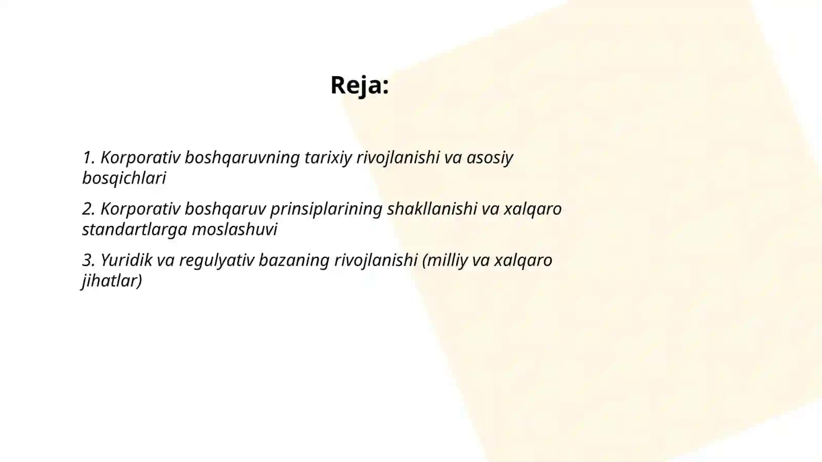 Korporativ boshqaruvning rivojlanishi 2