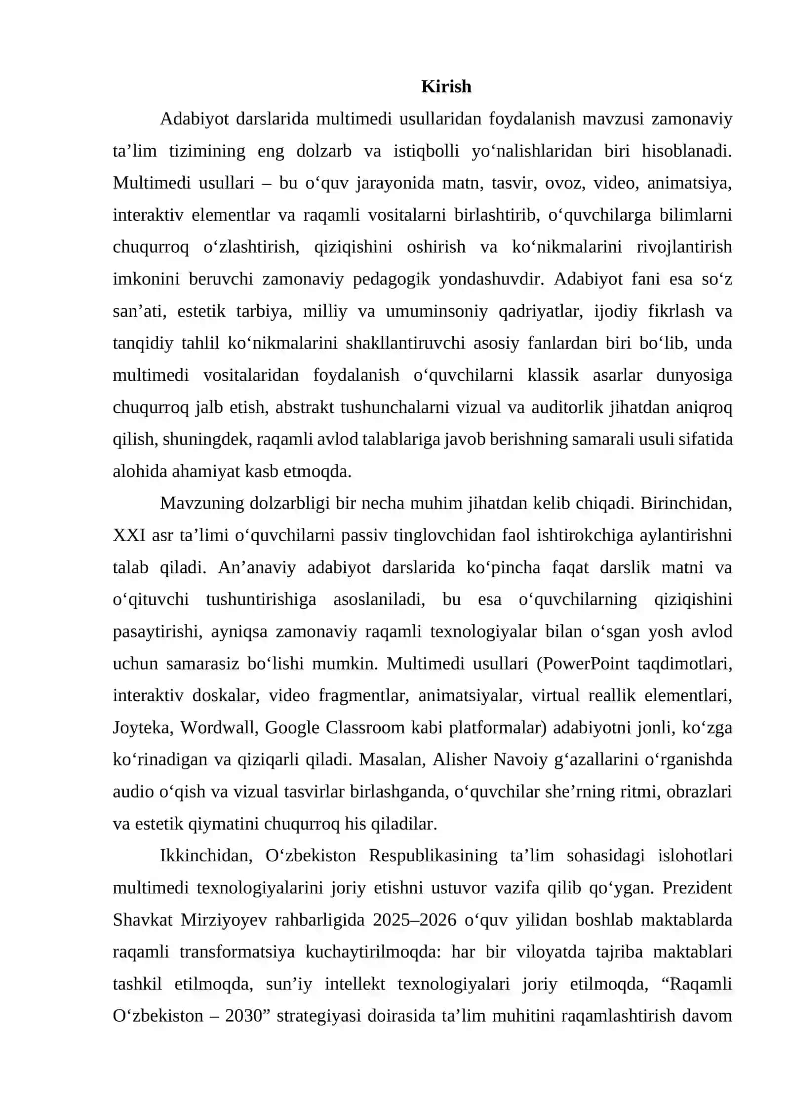 Adabiyot darslarida multimedi usullaridan oʻrganish foydalanish 2