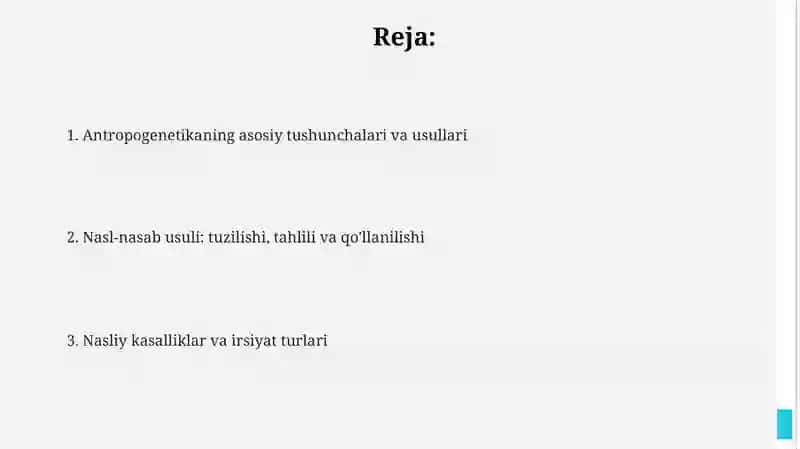 Antropogenetika usullari va Shajara usuli 2