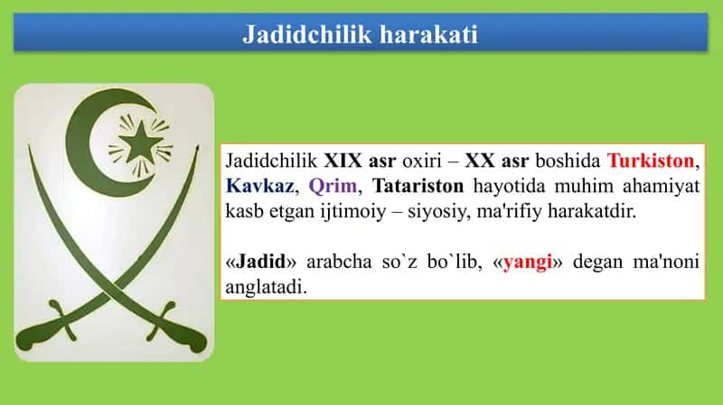 Jadidlar harakatining vujudga kelishi 2