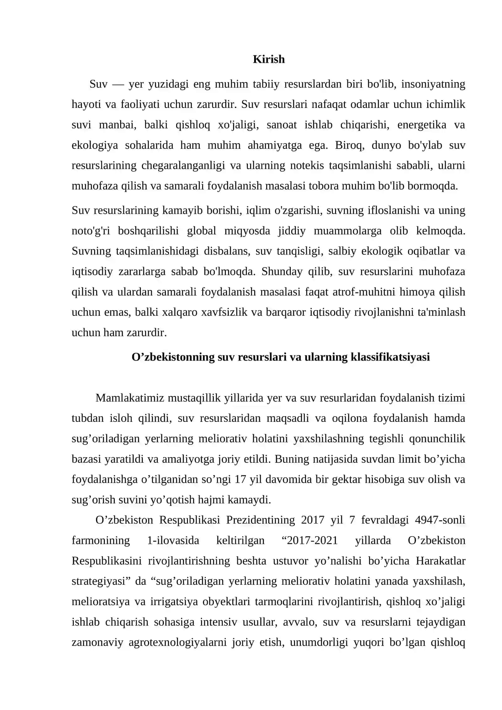 Suv resurslari ularni muhofaza qilish 2