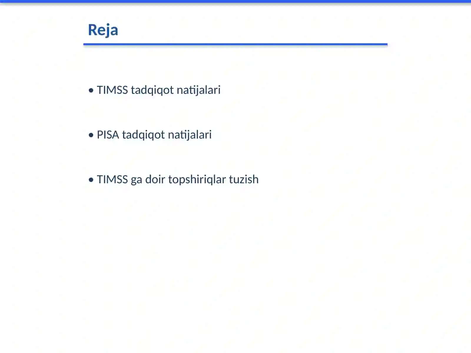 TIMSS tadqiqot usullarining xususiyatlari 2