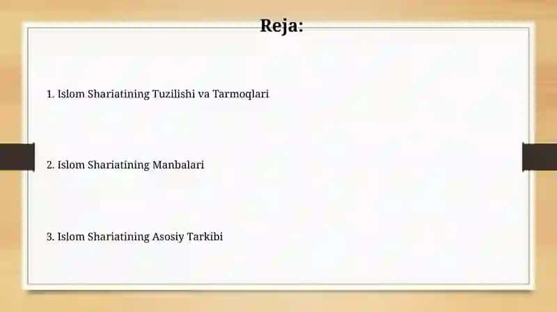 Islom shariatining mazmuni va tuzulishi 2