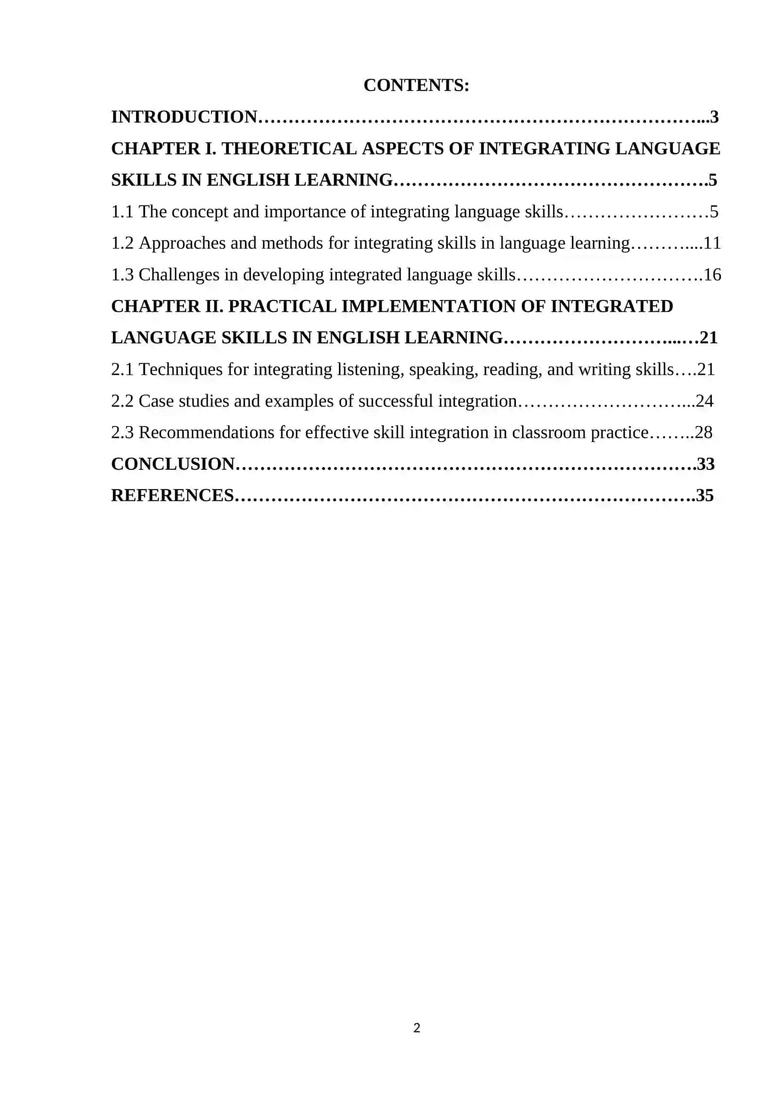 THE IMPORTANCE OF INTEGRATING LANGUAGE SKILLS IN LEARNING ENGLISH 2