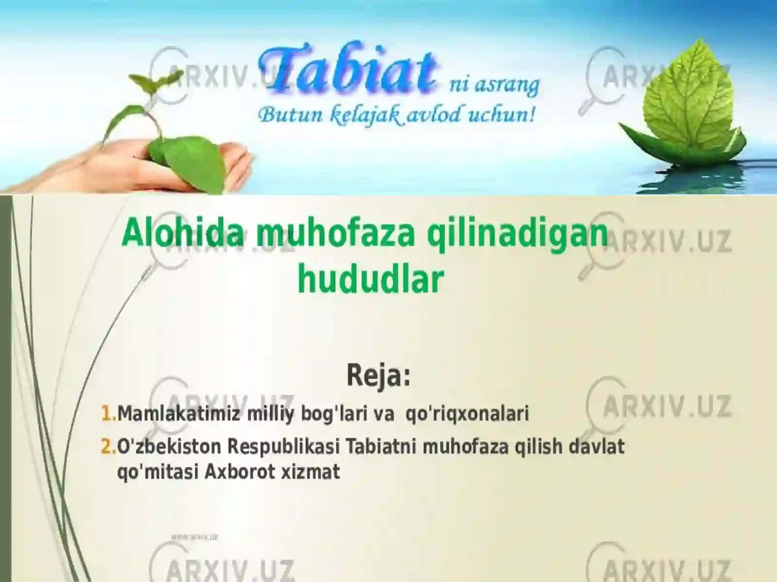 O’zbekistonningmuhofazagaolinganhududlari 2