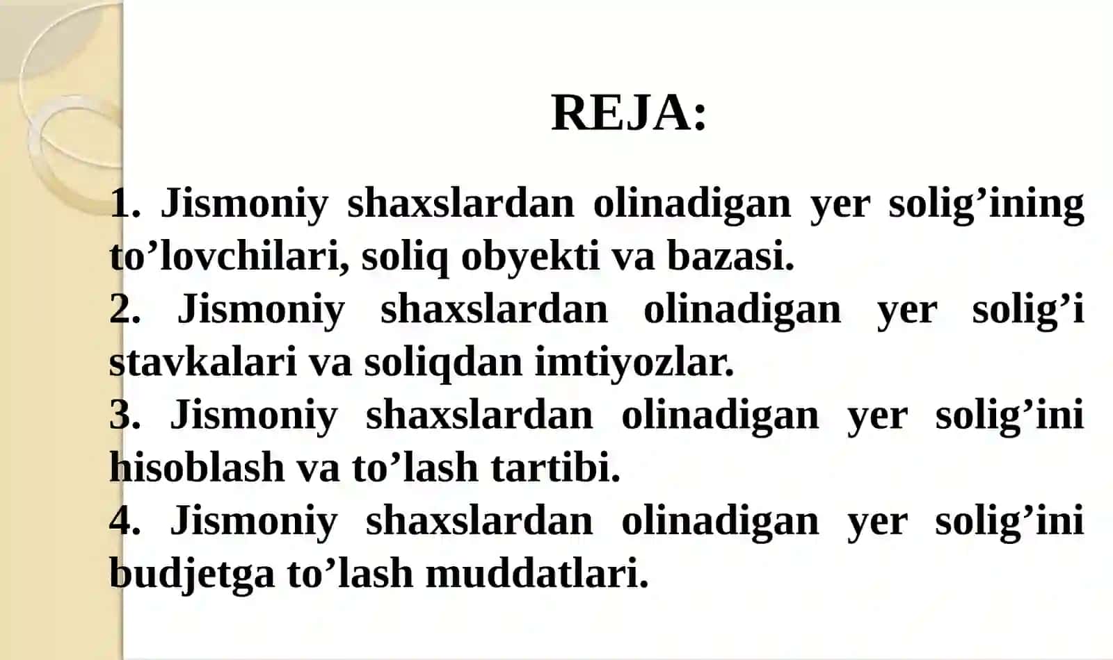 Jismoniy shaxslardan olinadigan yer solig’i 2