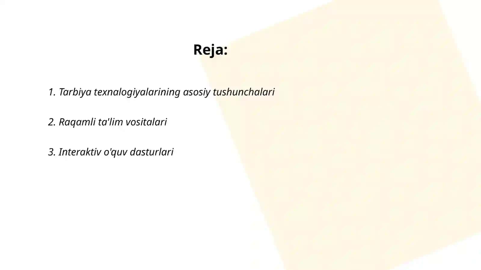 Tarbiya texnalogiyalari 2