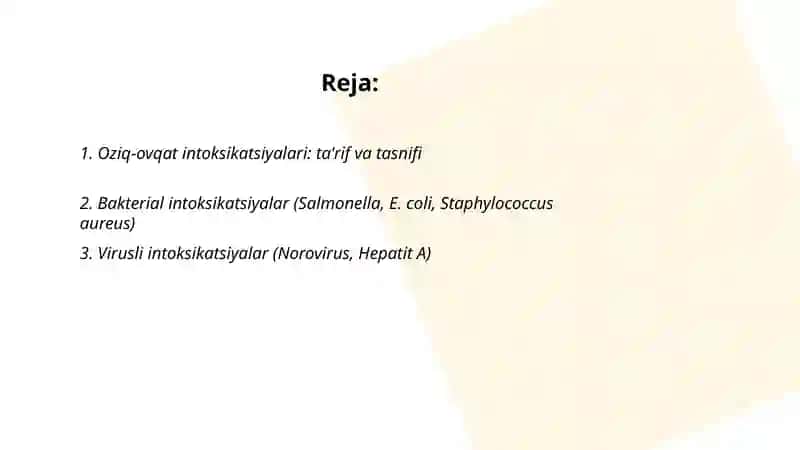 Oziq-ovqat intoksikatsiyalari 2