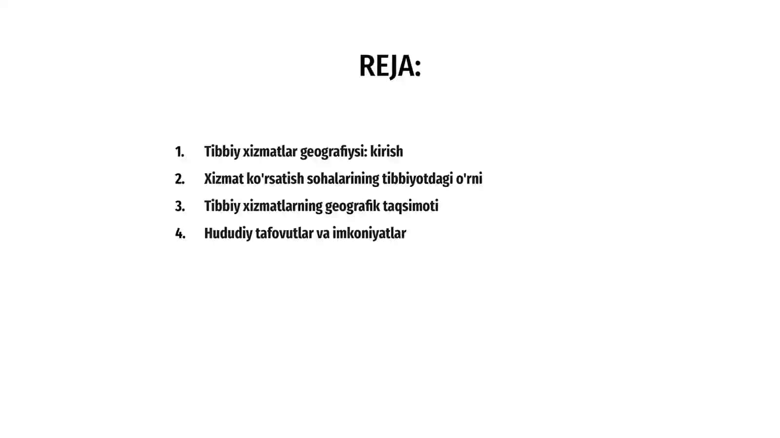 Tibbiy xizmatlar geografiyasi 2