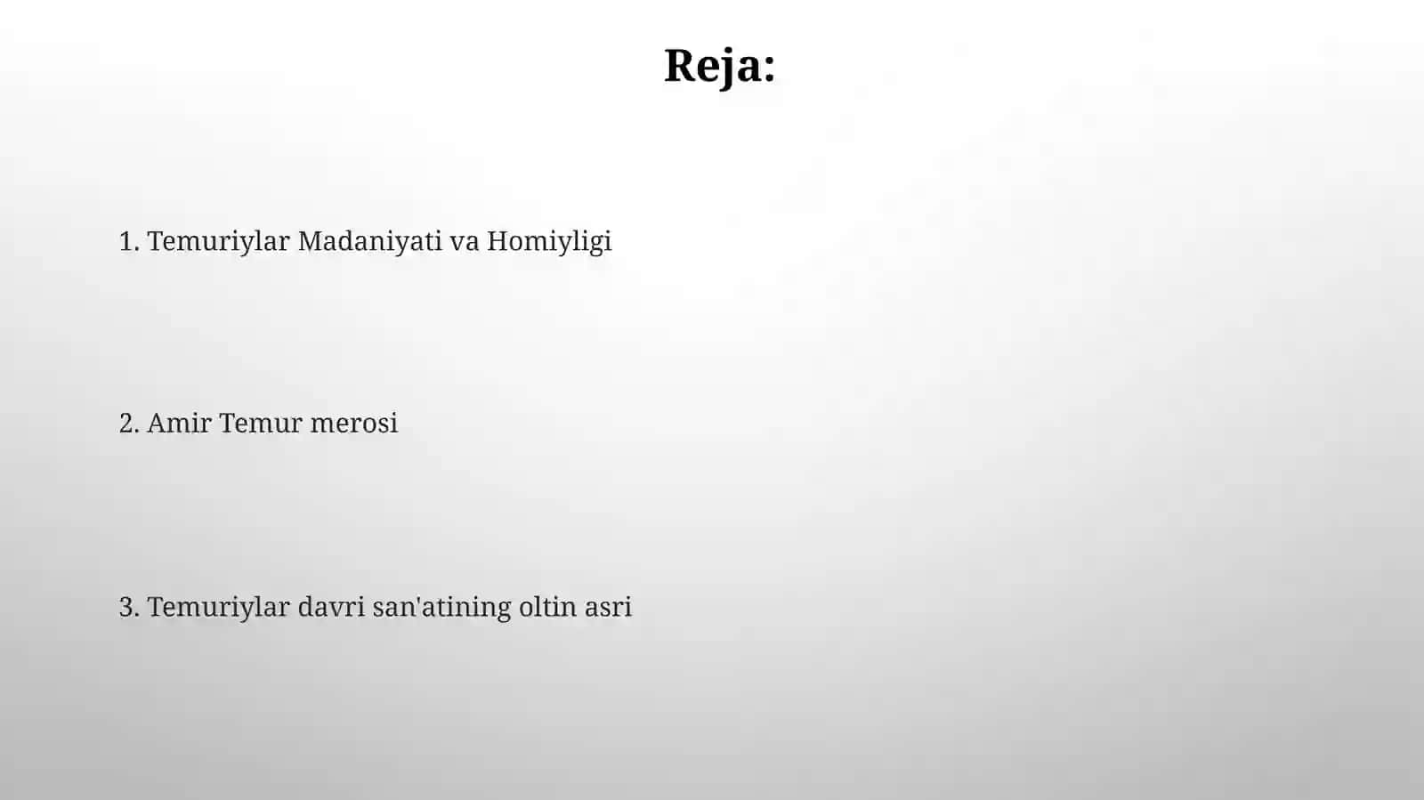 Temuriylar Madaniyati va Homiyligi 2