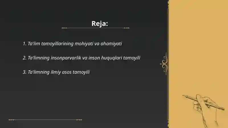 Ta'lim tamoyillari va qoidalari 2