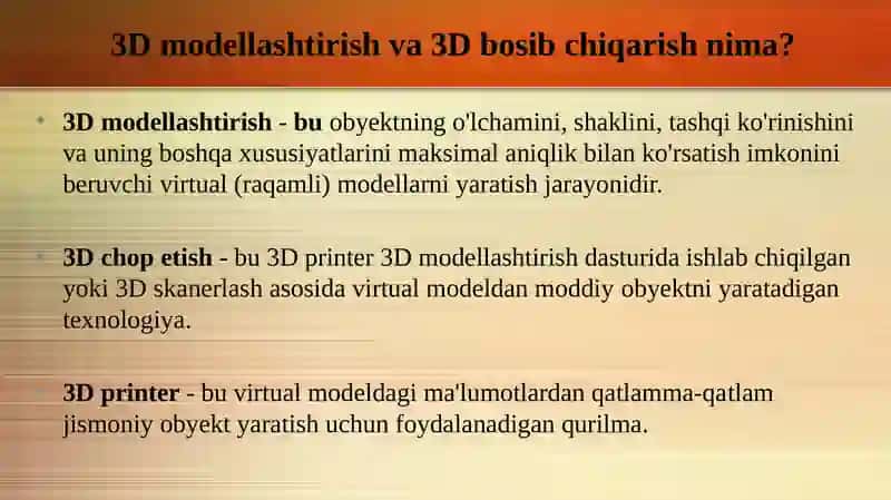 Modelni 3D printerda chop etish 2