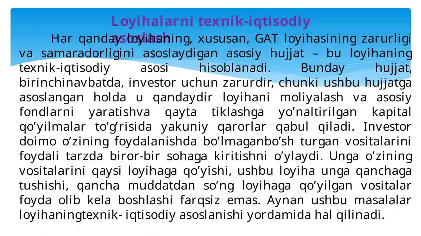 Loyiha boshqarishda Texnik topshiriqdani o'rni 2