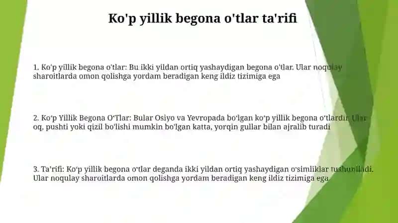 KoʻP Yillik Begona OʻTlarning Ta'Rifi 2
