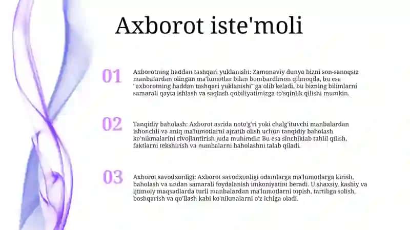Axborotni Jamiyatda Tutgan OʻRni 2