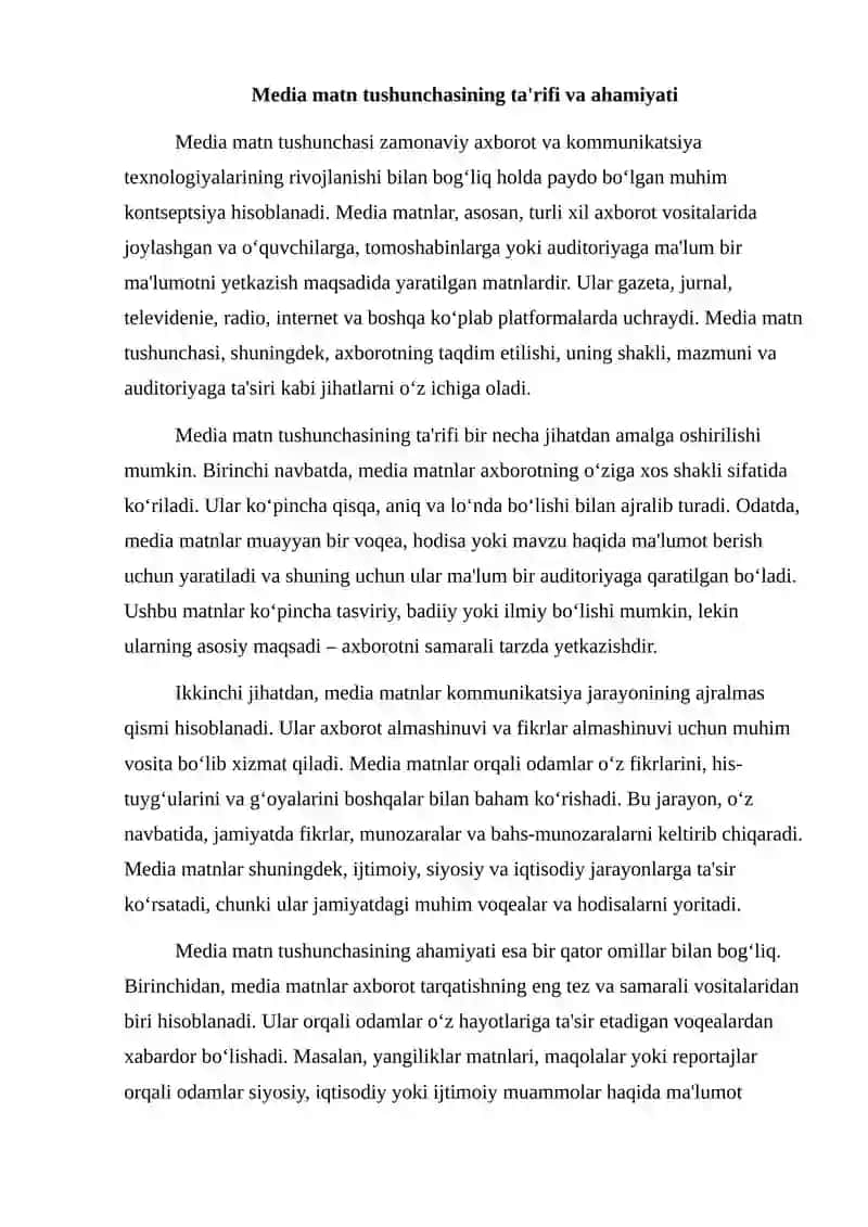 Media matn tushunchasi 2
