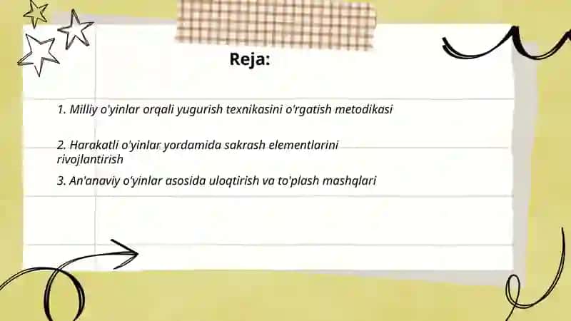 Milliy va harakatli o'yinlar orqali yengil atletika sport turining elementlarini o'rgatish 2