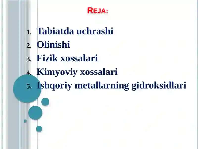 Natriyvakaliyning xossalari 2