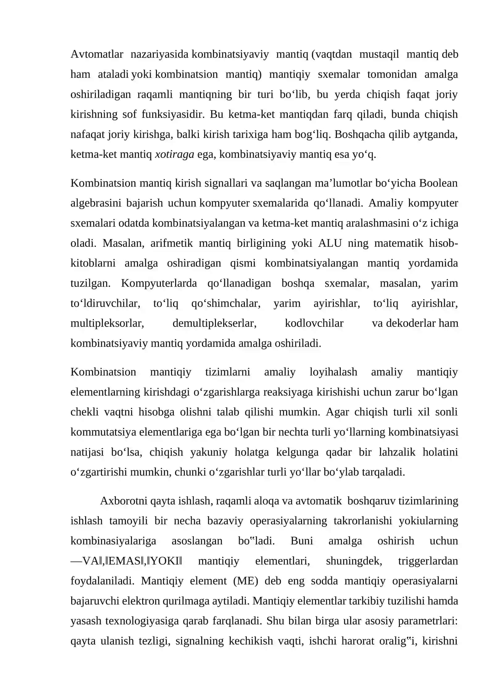 Kombinatsion mantiqiy sxemalar 2