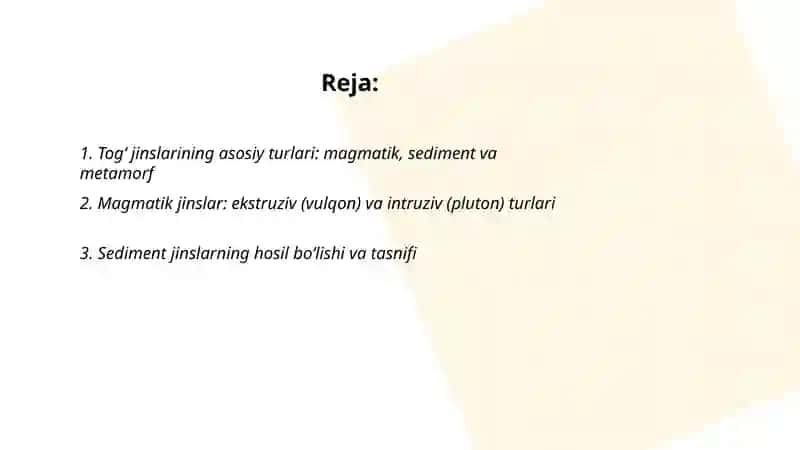 Togʻ jinslari va minerallar 2