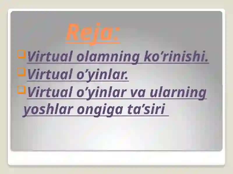 Virtual o’yinlar va ularning yoshlar ongiga ta’siri 2