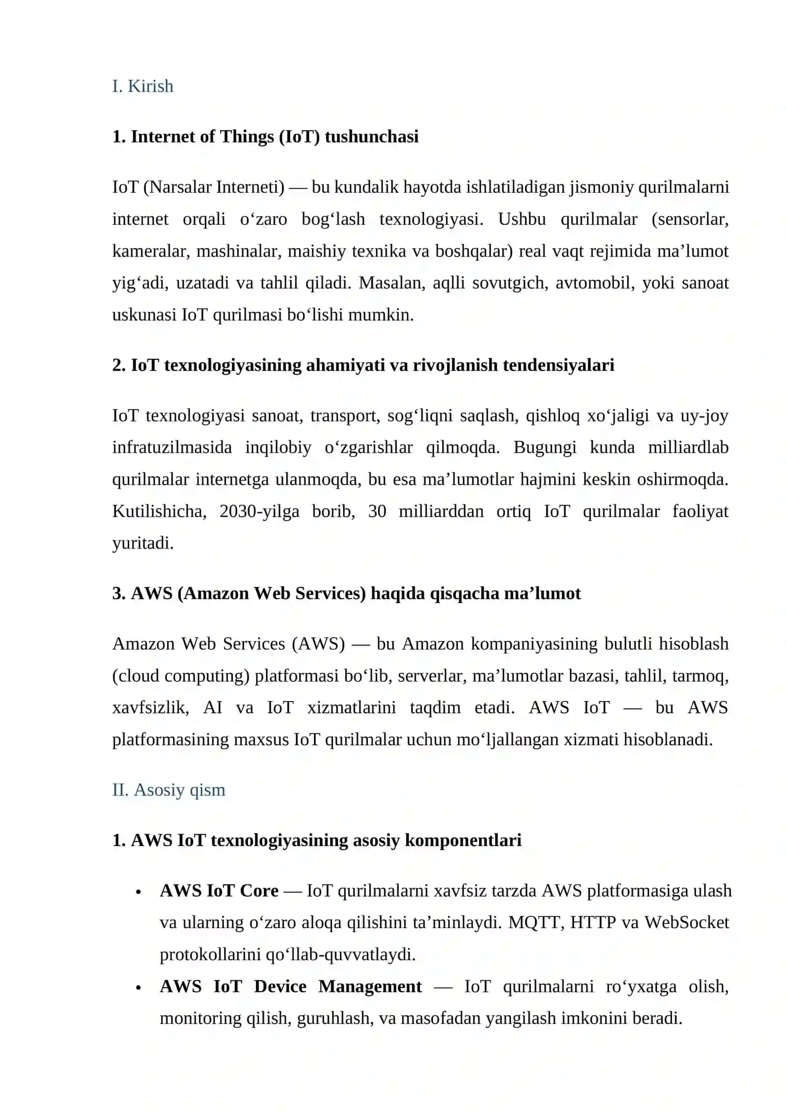 AWS IoT texnologiyasi 2