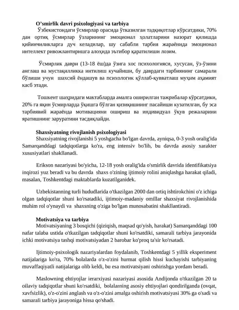 Tarbiya jarayonining pisixologik asoslari 2
