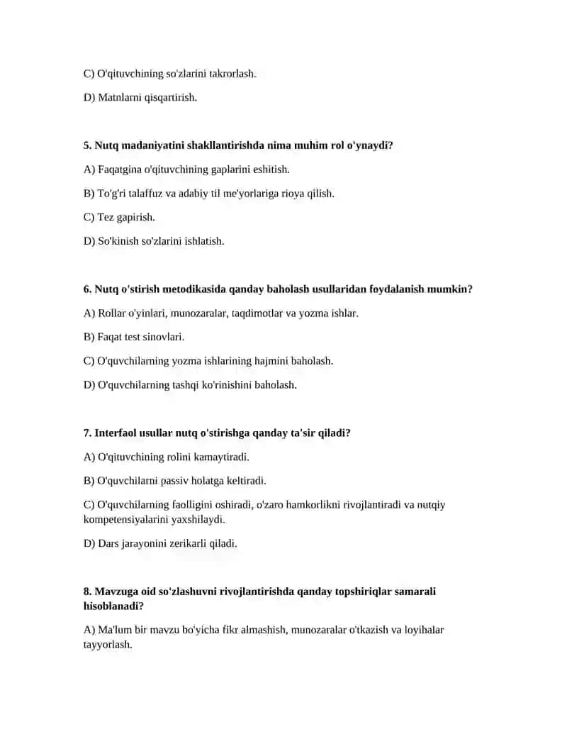 Nutq oʻstirish metodikasi 2