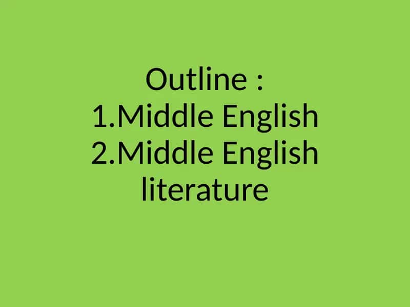 Middle English 2