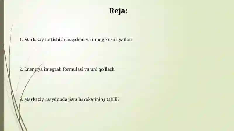 Markaziy tortishish maydoni 2