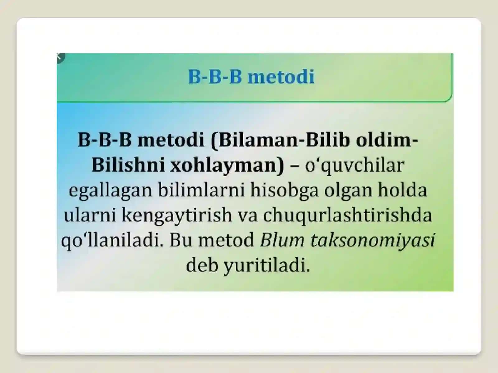 Biologiya o'qitish metodikasi 2