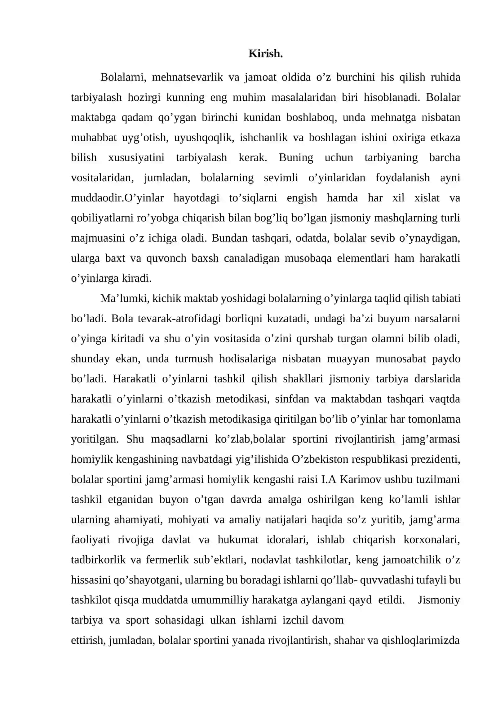 Milliy va harakatli o’yinlarni tashkil qilish metodikasi 2