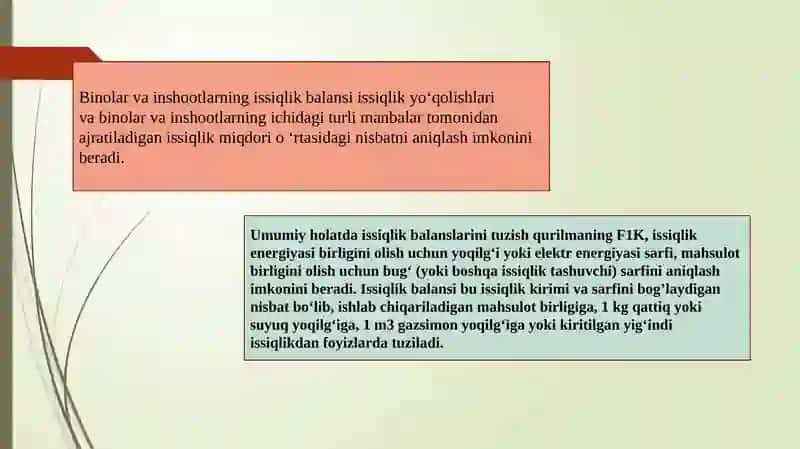 Bino va inshootlarning issiqlik balansi 2