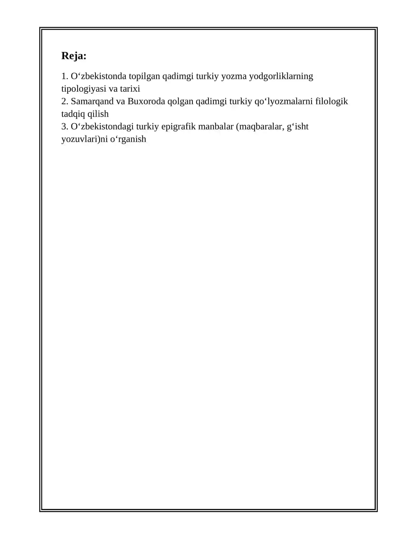 OʻZBEKISTONDA QADIMGI TURKIY TIL MATERIALLARINI OʻRGANISH 2
